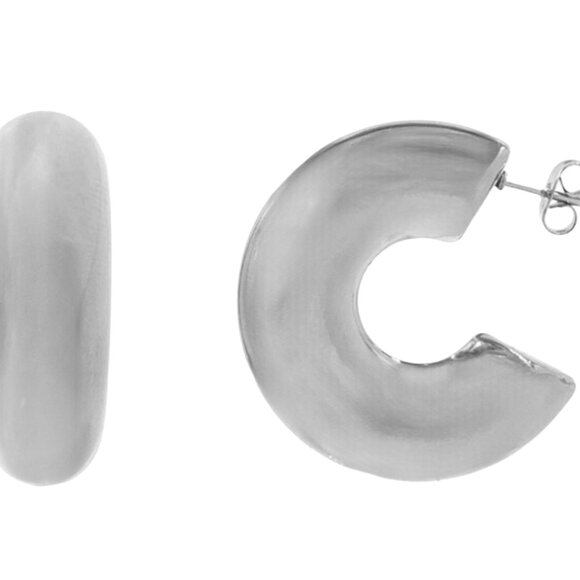 Chunky Open Gold Hoops 1.2" Non Tarnish Chunky Gold Hoops Earrings for Women - Picture 4 of 5